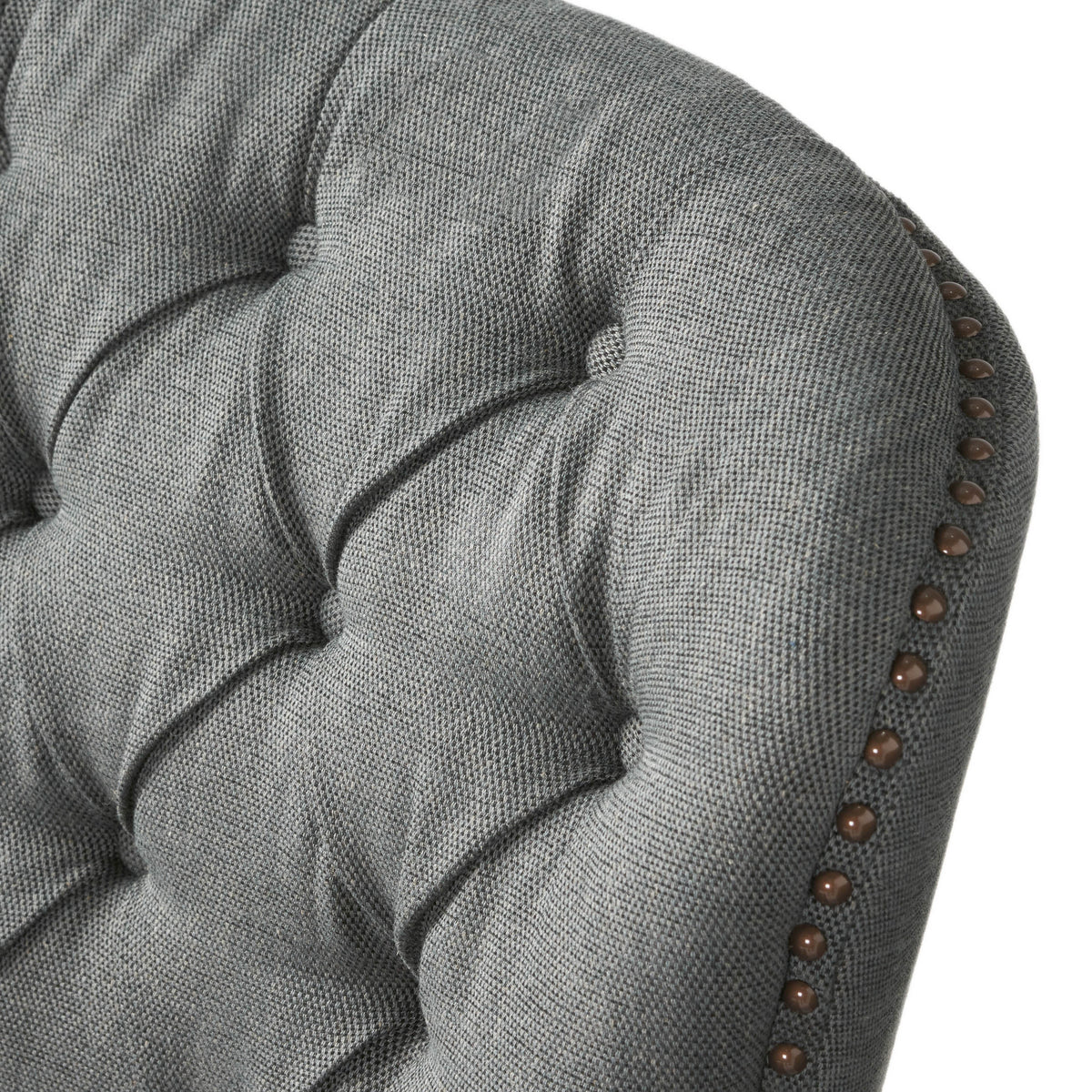Modern Grey Fabric Club Chair with Ottoman – Upholstered Lounge Set