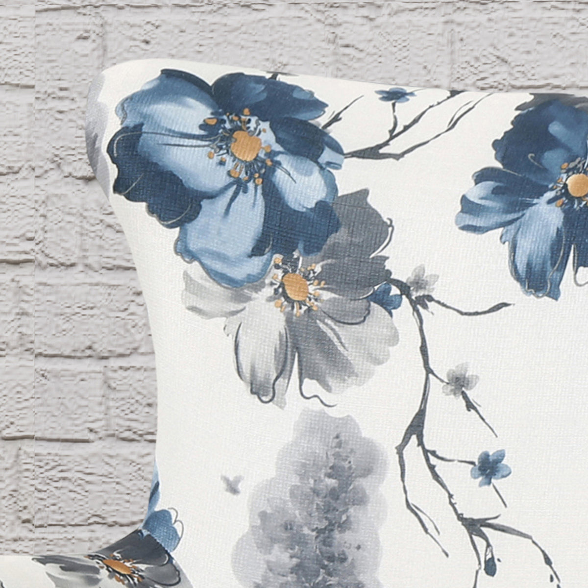 Retro Printed Accent Chair Blue