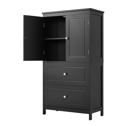 Black Bathroom Storage Cabinet with Drawers