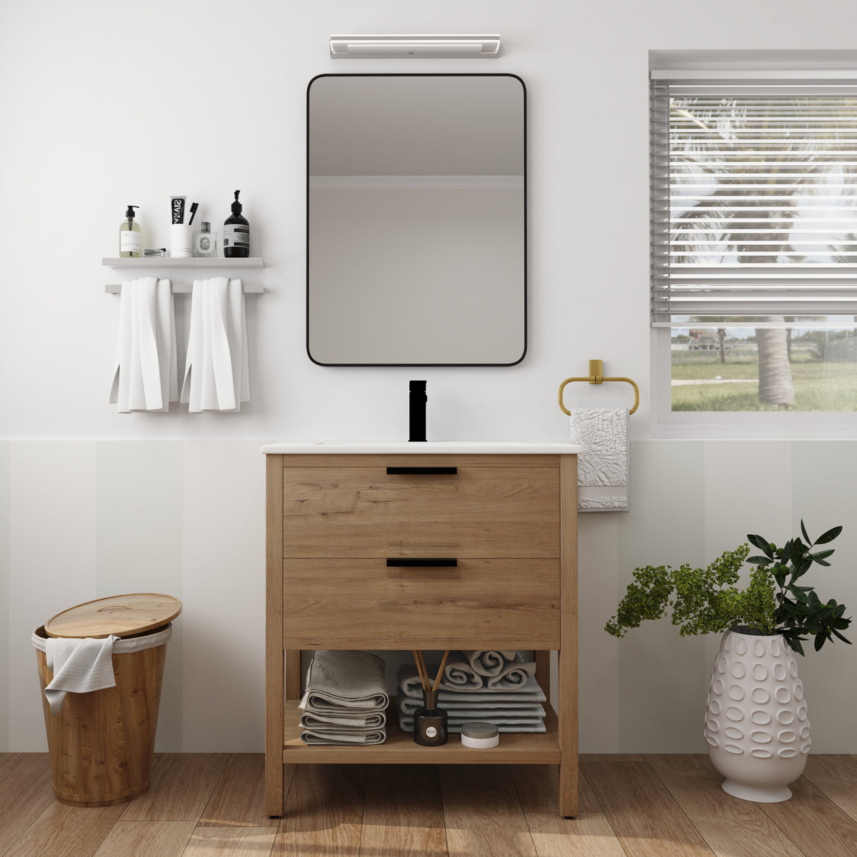30-Inch Vanity with 2 Drawers White Finish