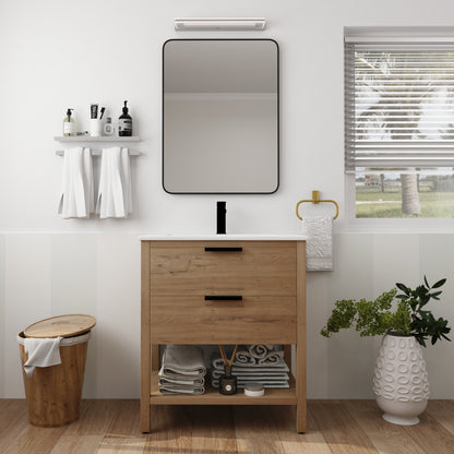 30-Inch Vanity with 2 Drawers White Finish