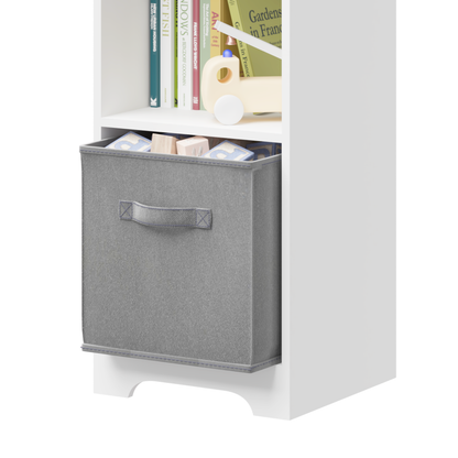 Two-Tier Storage Bookcase – White and Grey Playhouse Edition