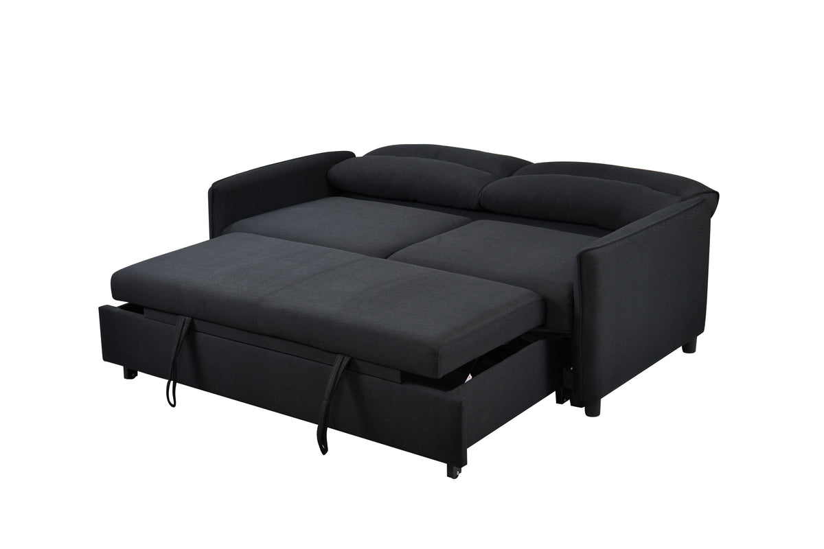 Convertible Sofa Bed with Pullout Black