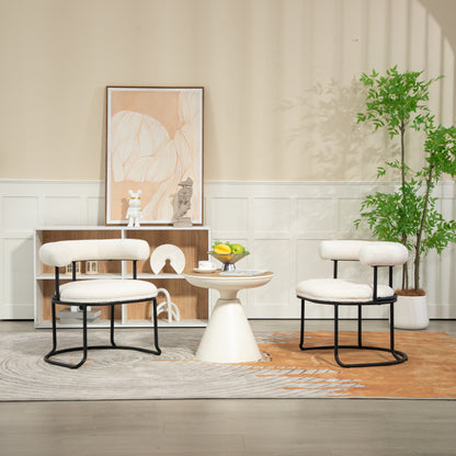Boucle Dining Chairs Set of 2 Beige