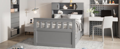 Twin Captain Platform Bed Gray
