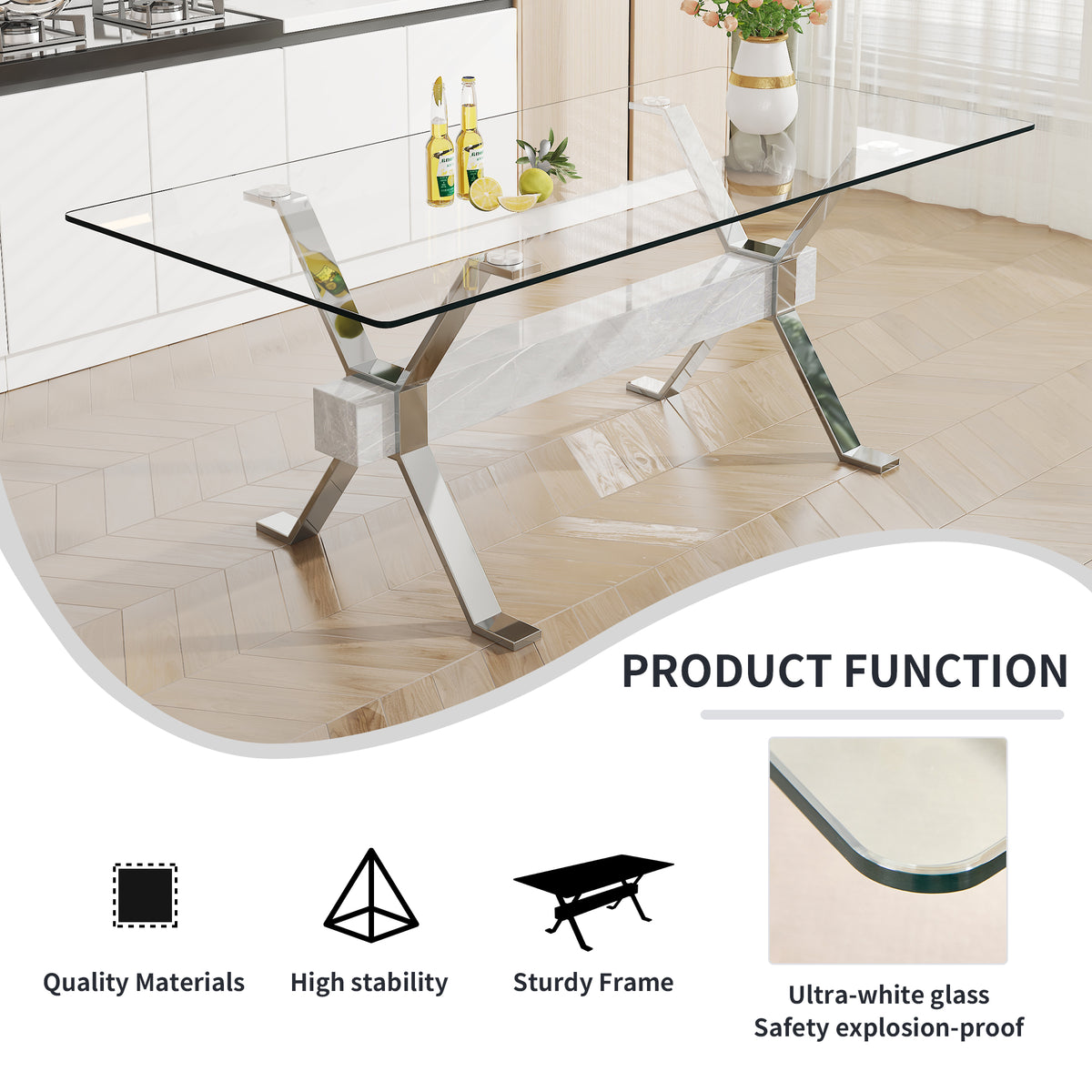 Glass Dining Table Modern Sleek Design