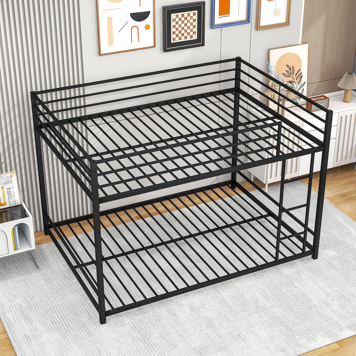 Full Metal Bunk Bed Heavy Duty Black