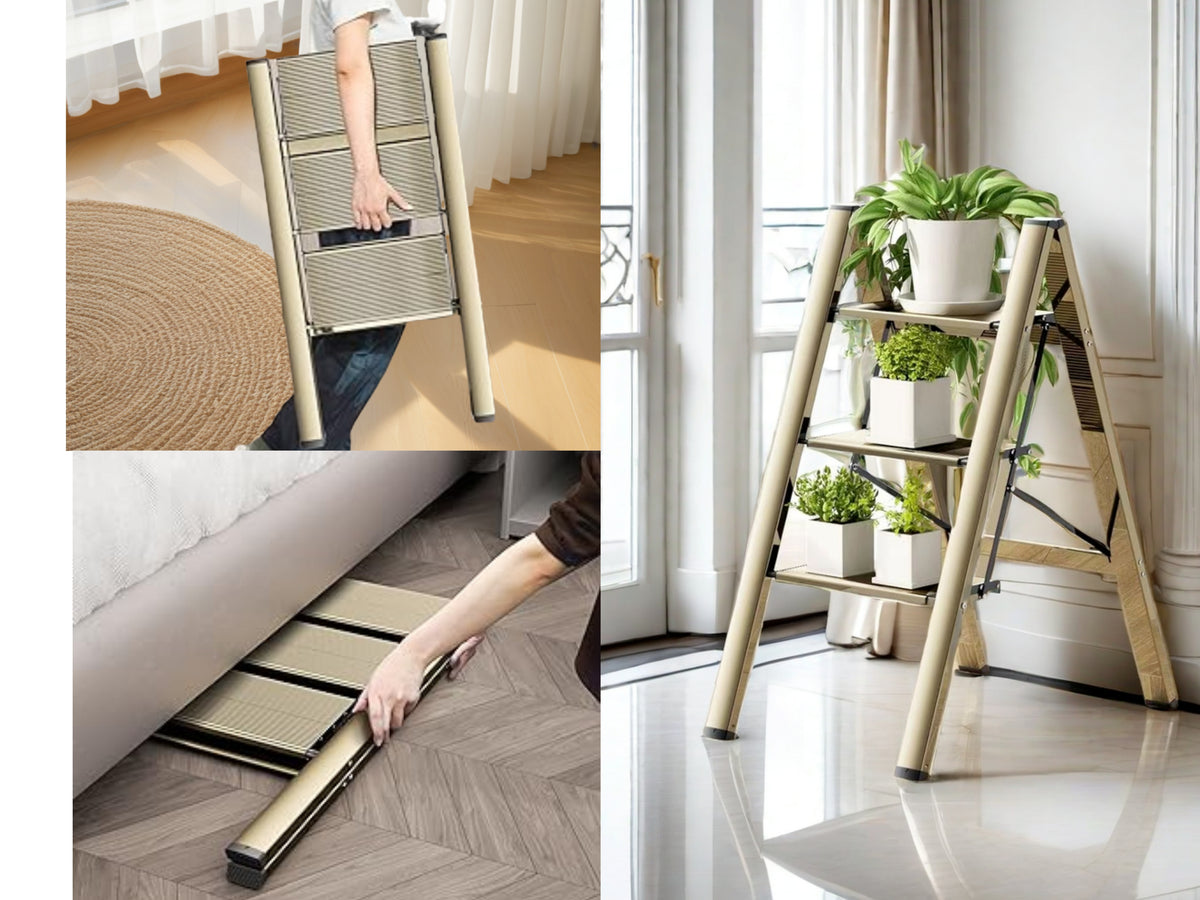 Aluminum Step Ladder – Black Pedal