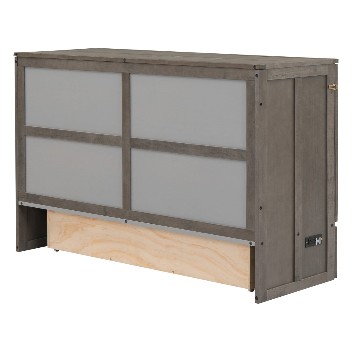 Queen Murphy Bed with Built-In Charging Station – Beige