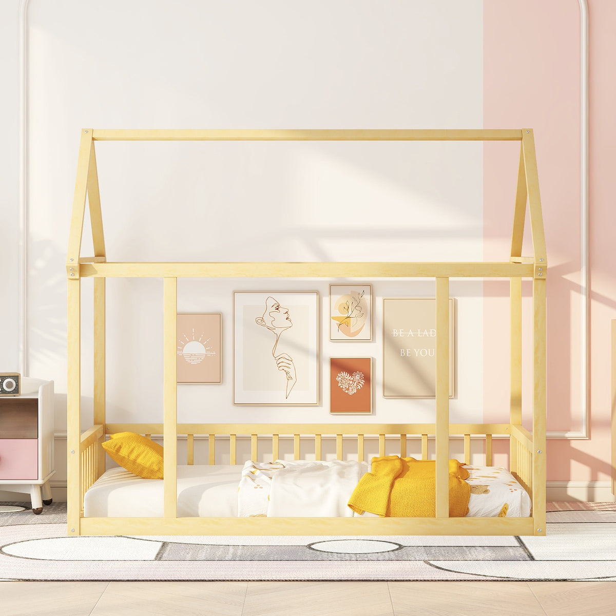 Twin Floor Bed Natural