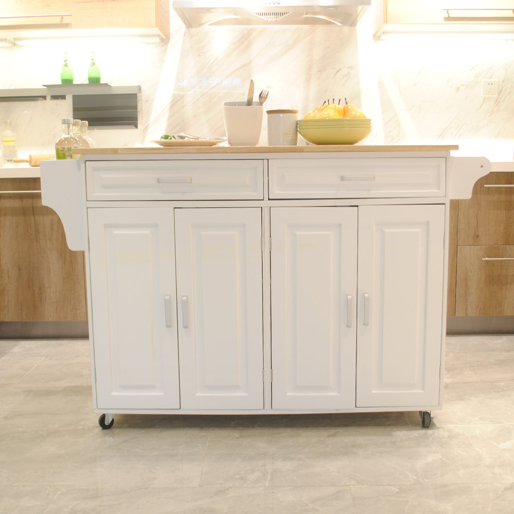 Kitchen Cart with Wood Countertop