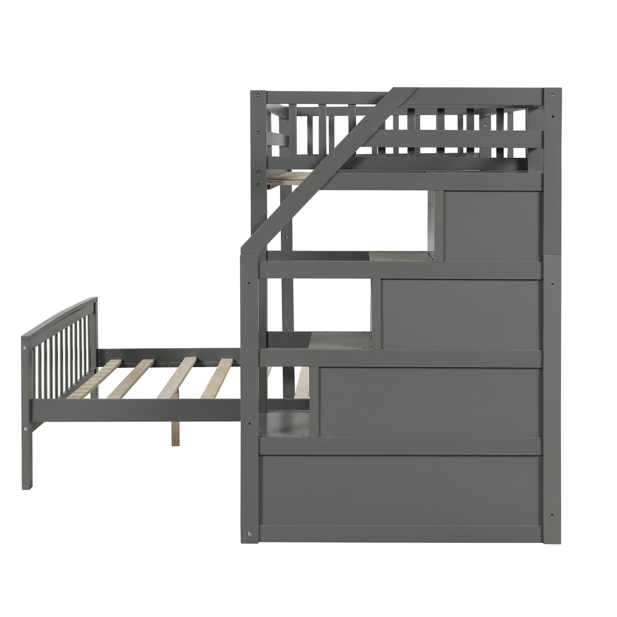 Full Loft Bunk Bed Gray