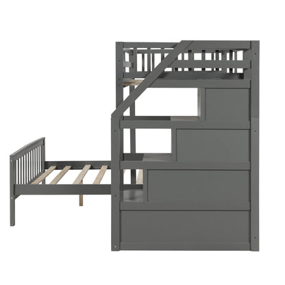 Full Loft Bunk Bed Gray