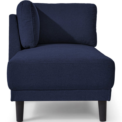Mid-Century Linen Chaise Lounge – Blue