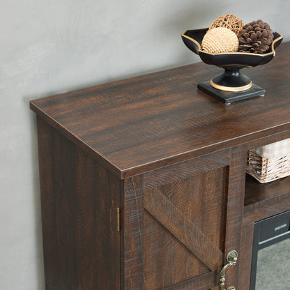 Wood Media Console TV Stand Brown