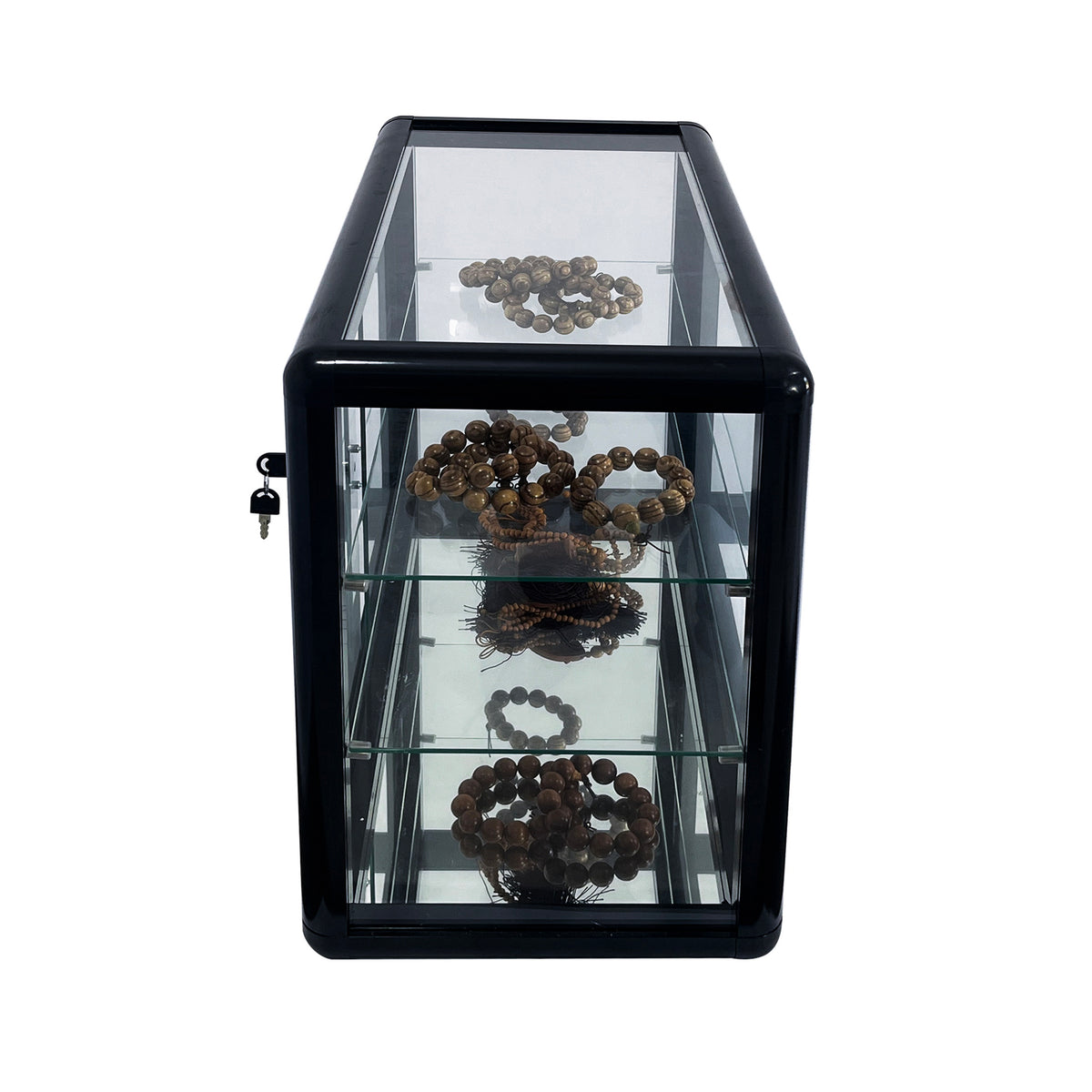 Tempered Glass Display Cabinet with Sliding Doors
