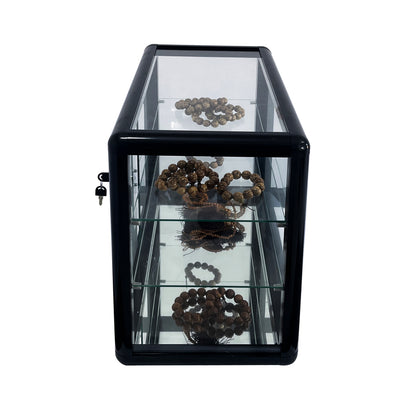 Tempered Glass Display Cabinet with Sliding Doors