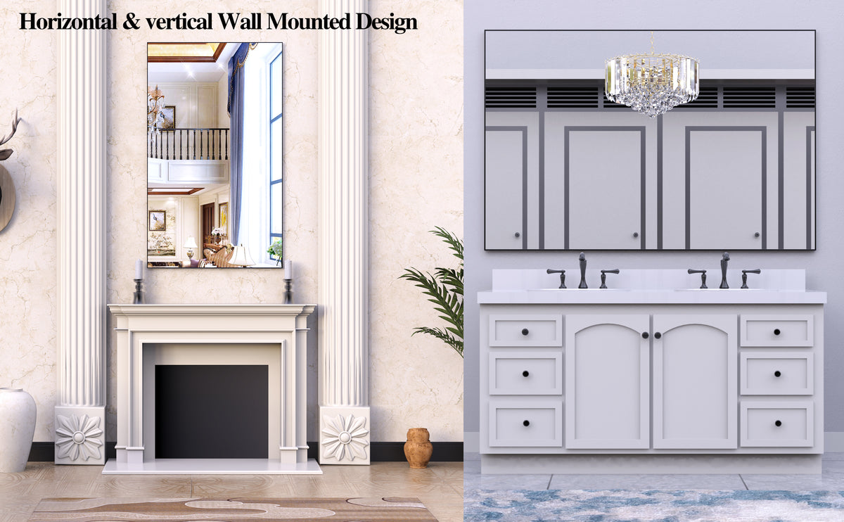 Oversized Black Frame Bathroom Mirror