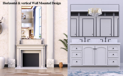 Oversized Black Frame Bathroom Mirror