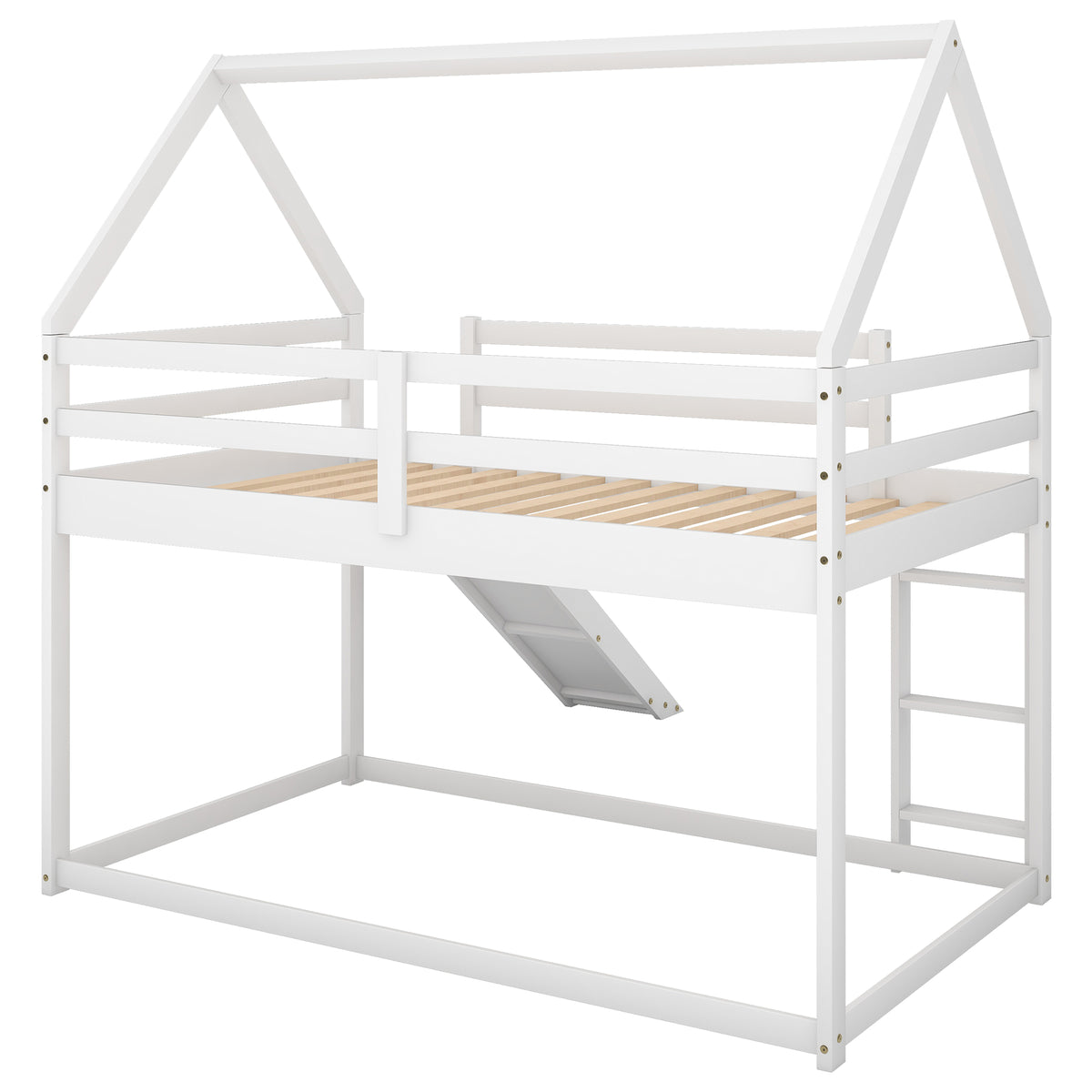Twin House Bed with Slide White