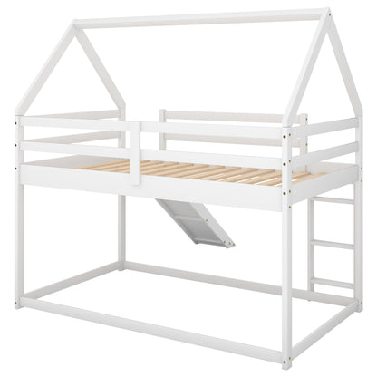 Twin House Bed with Slide White