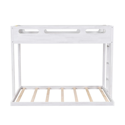 Full Bunk Bed with Ladder White