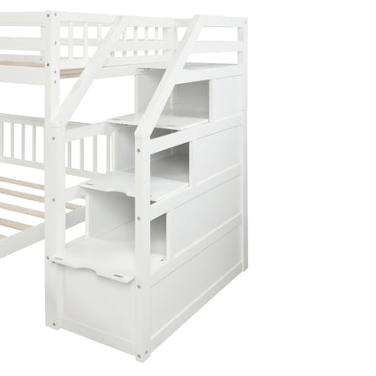 Twin Over Full Bunk Bed Gray Finish