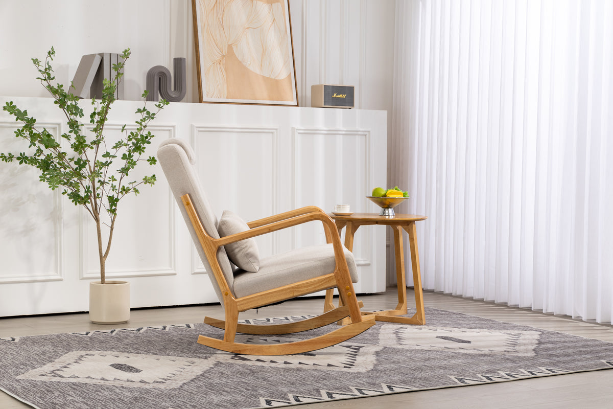 Upholstered Rocking Chair Beige