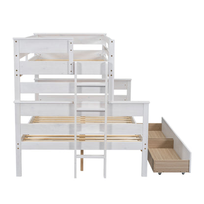 Twin over Full Bunk Bed White