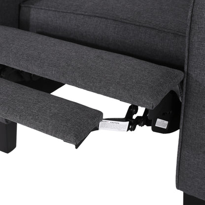 Smoke Fabric Push Back Recliner Gray