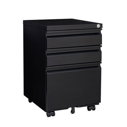 3-Drawer Metal Filing Cabinet with Lock