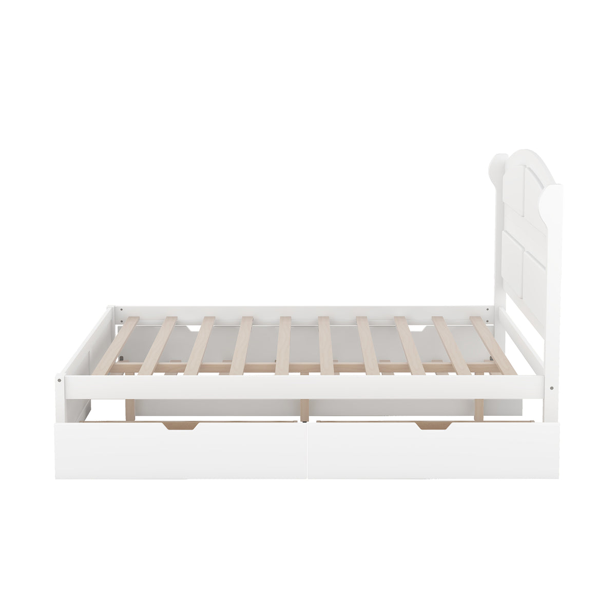 Wood Queen Platform Bed White