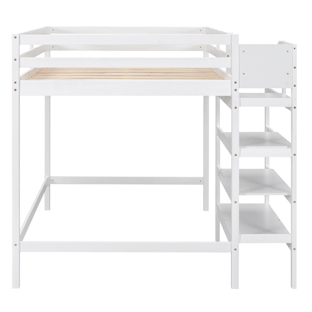 Full Loft Bed with Storage – White Finish