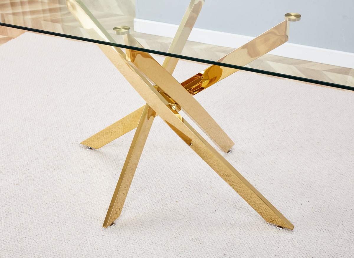Clear Glass Table Gold