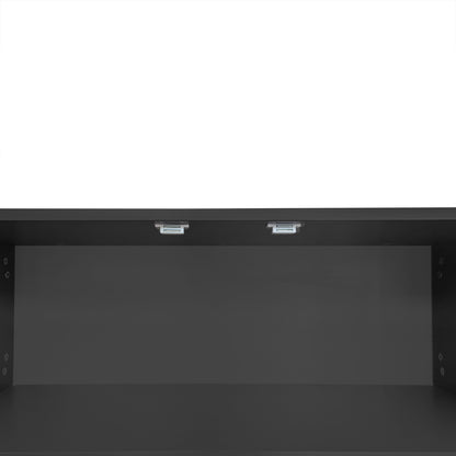 Modern Gray Shoe Storage Bench with Hidden Upholstered Seat