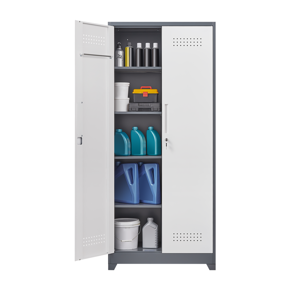 Industrial Metal Storage Cabinet with Lockable Doors