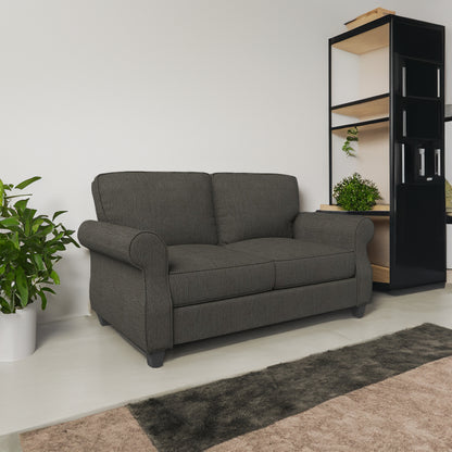 Solid Wood 2-Seater Sofa Gray