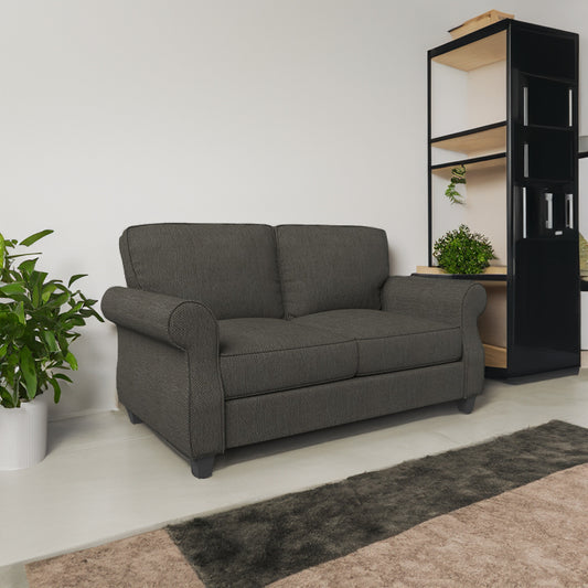Solid Wood 2-Seater Sofa Gray