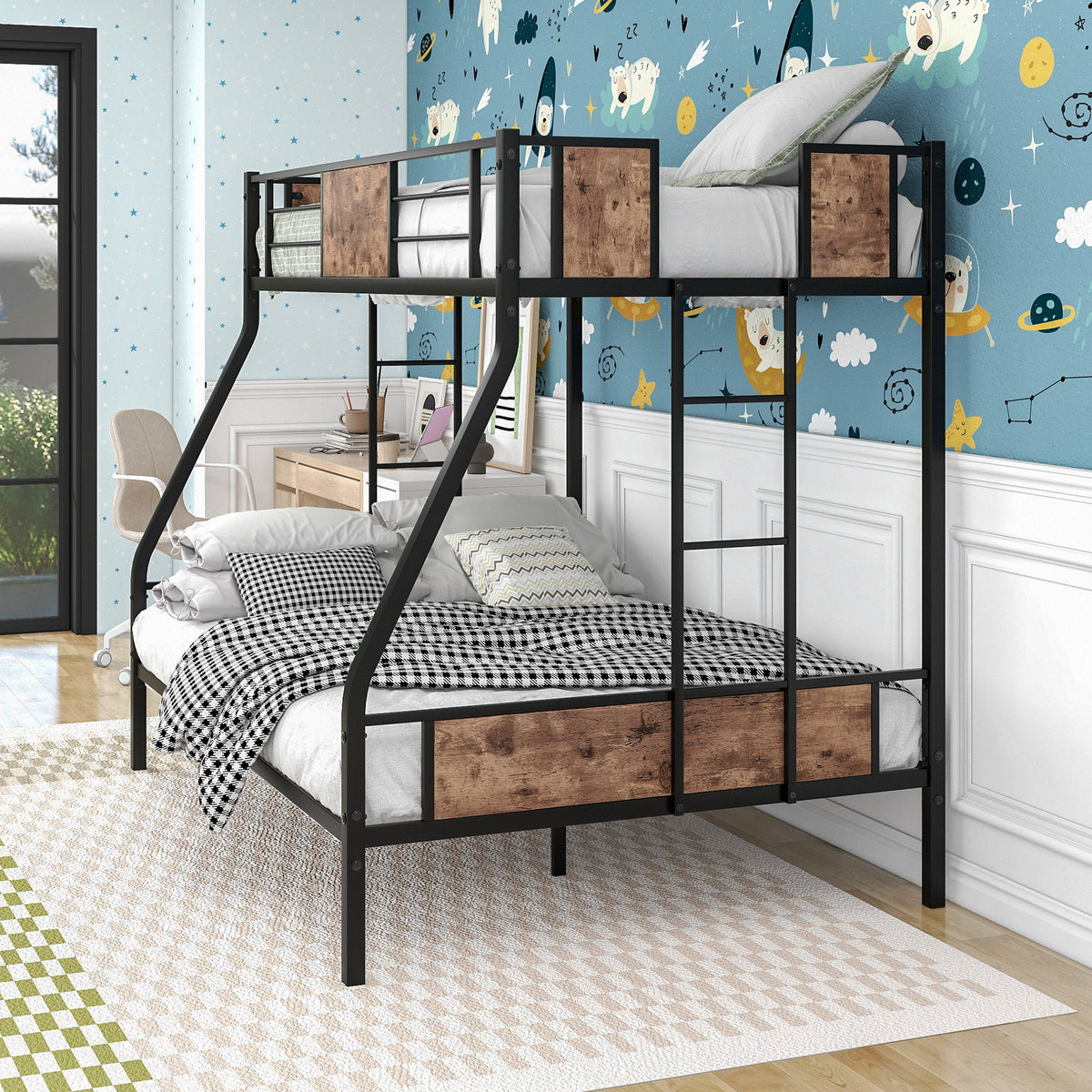 Twin over Full Metal Bunk Bed Silver