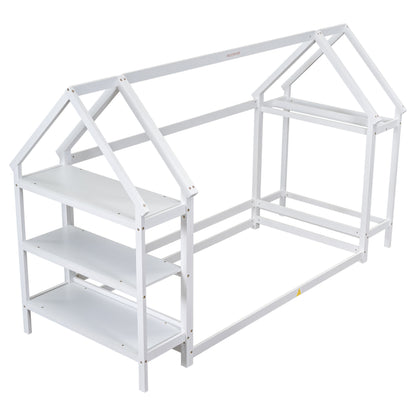 Twin House Bed White