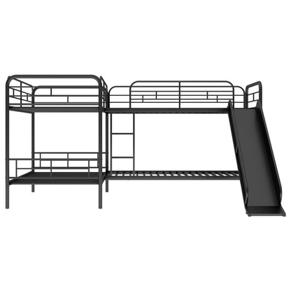 Twin L-Shaped Bunk Bed Black