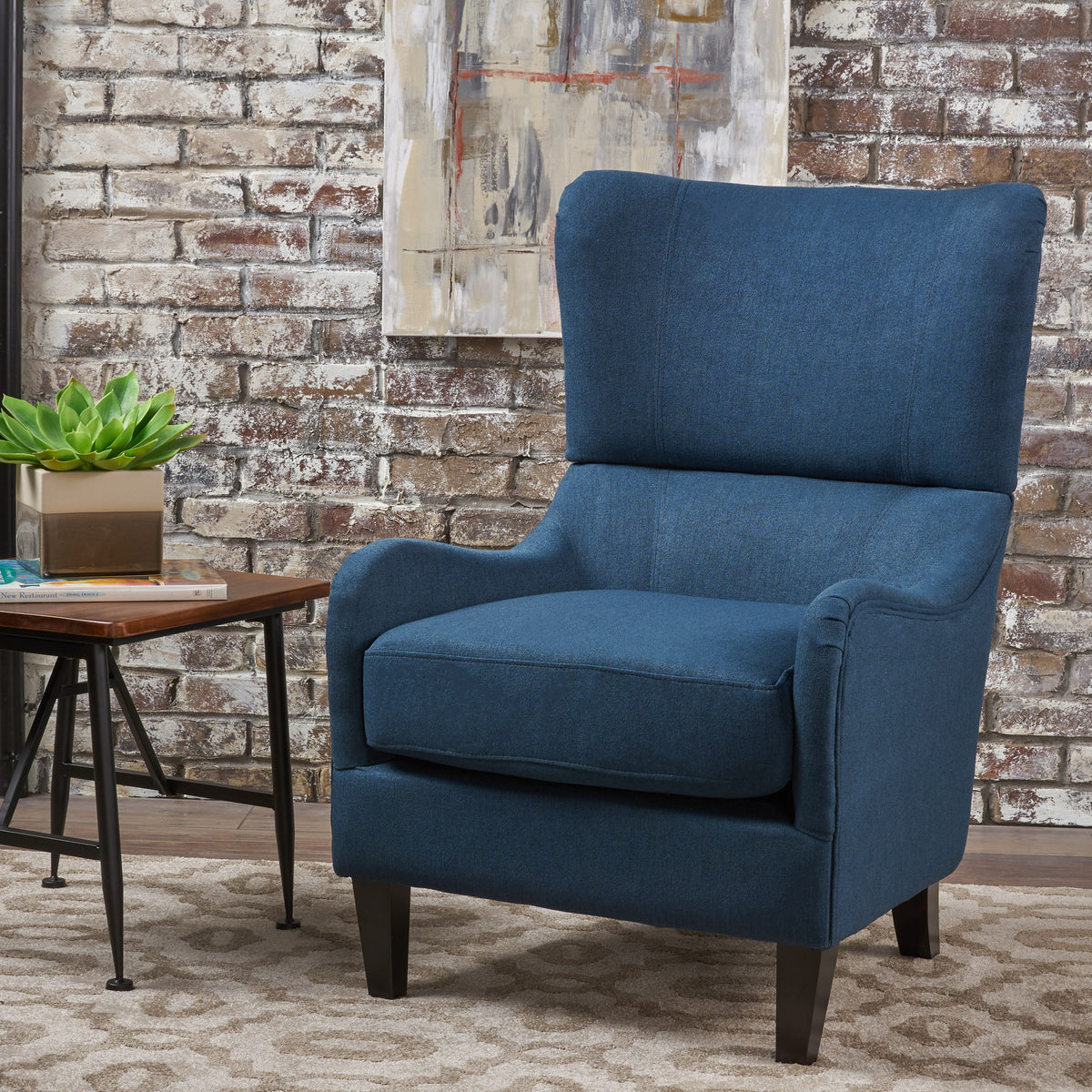 Hi-Back Quentin Sofa Chair Beige Linen