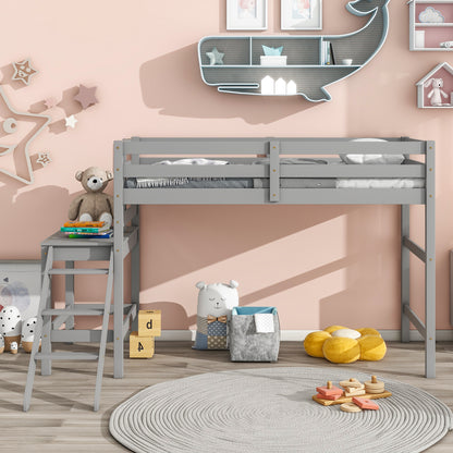 Twin Loft Bed Gray