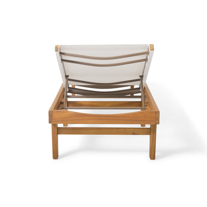 Summerland Outdoor Chaise Lounge – Beige Mesh