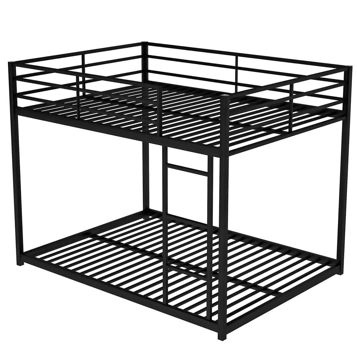 Full Metal Bunk Bed with Ladder Black