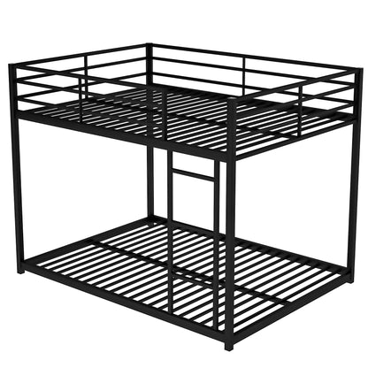 Full Metal Bunk Bed with Ladder Black