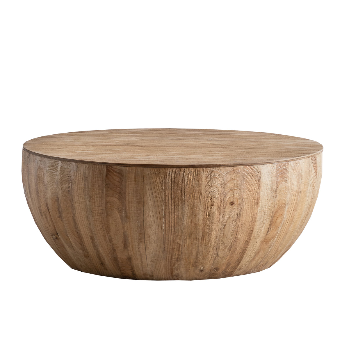 Wooden Coffee Table Vintage Bucket Style Natural