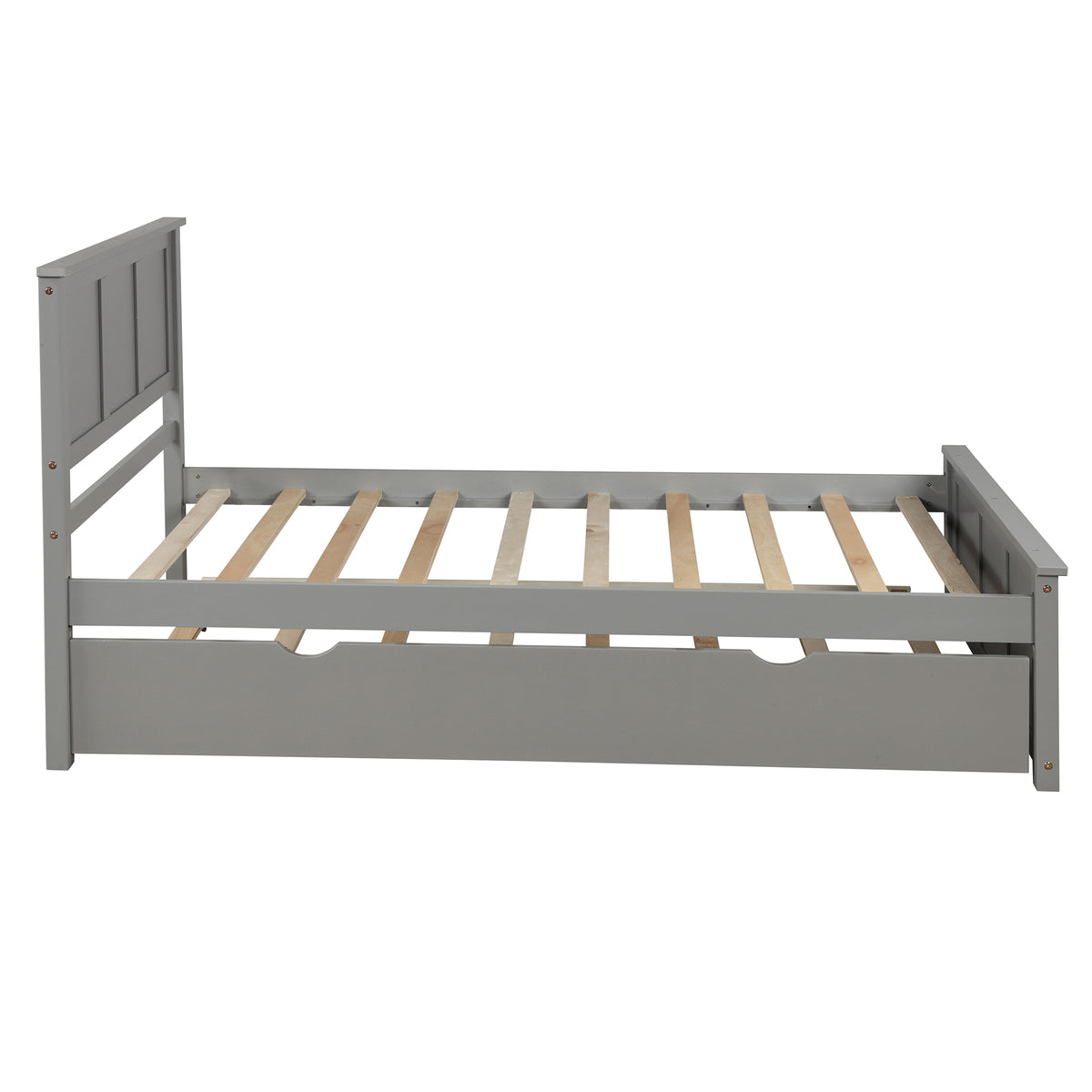 Twin Platform Bed with Trundle – Grey