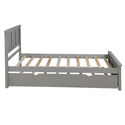 Twin Platform Bed with Trundle – Grey
