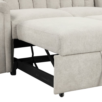 U-Style Convertible Loveseat Sofa Bed – Modern Sleeper with Storage